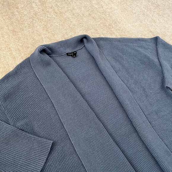 Eileen Fisher Blue Cotton Hemp Open Front Cardigan Sweater XL - Picture 3 of 10